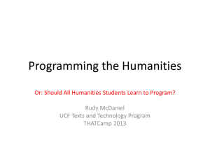 Programming the Humanities