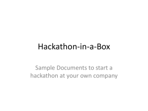 The Hackathon-in-a-Box discussion materials and - M
