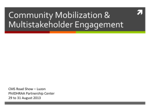 Community Mobilization & Multistakeholder Engagement