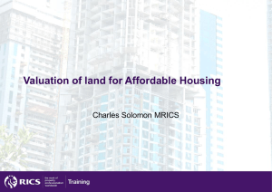 Valuation for affordable housing - Slides