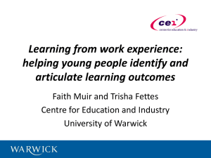 Learning from work experience: helping young people identify and