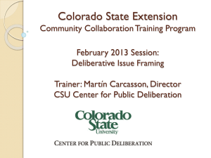 Deliberative Issue Framing - Colorado State University Extension