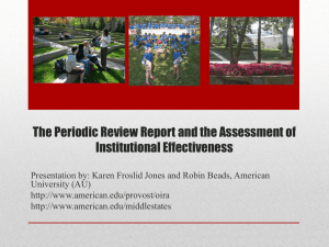 The Periodic Review Report and the Assessment of Institutional