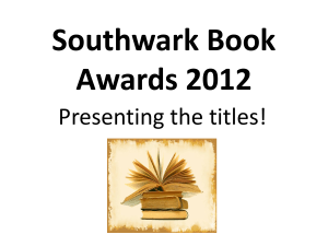 Presenting the Titles - Southwark Book Award