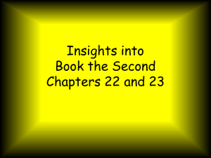 Insights into Book the Second Chapters 21 and 22
