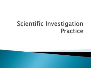 Scientific Investigation Practice