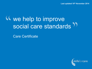 Care Certificate - Care Sector Alliance Cumbria
