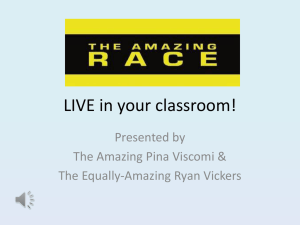 The Amazing Race: LIVE in your classroom!