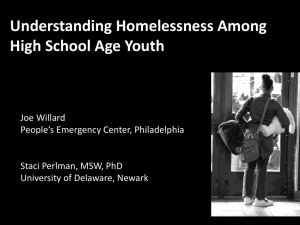 Understanding Homelessness Among High School Age Youth