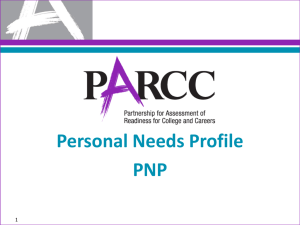 PARCC Personal Needs Profile PowerPoint