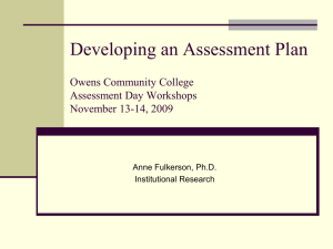 Assessment Planning - Owens Community College