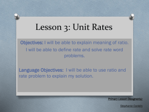 Lesson 3: Unit Rates - Shields Middle School