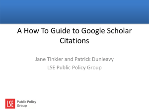 Using Google Scholar Citations and Mendeley
