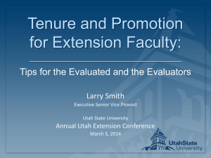 Tenure advisory committee - Utah State University Extension