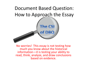Document Based Question: How to Approach the Essay