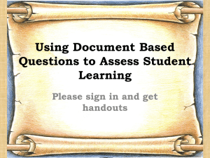 Using DBQ*s to Assess Student Learning