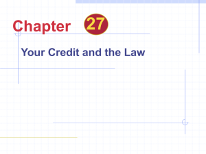 Credit Laws Chapter 27