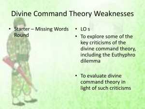 Divine Command Theory Weaknesses