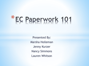 EC Paperwork 101 - Burke County Public Schools