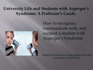 University Life and Students with Asperger`s Syndrome