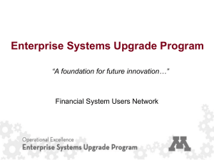 (ESUP) Overview - Enterprise Financial System