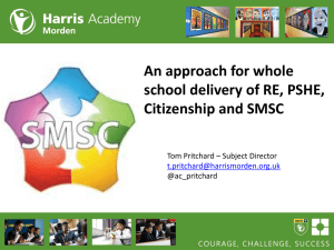 Whole school approach to SMSC PSHE