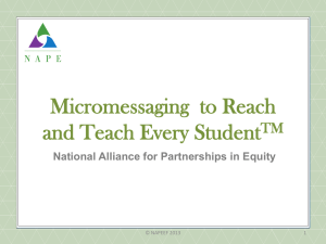 Micromessaging - National Alliance for Partnerships in Equity