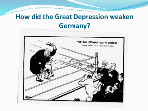 How did the Great Depression weaken Germany?