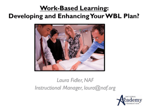 Work-Based Learning: Developing and enhancing your WBL plan