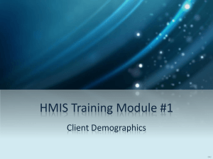 HMIS Training #1