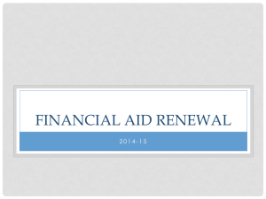 How To Renew Your Financial Aid - 2014-15