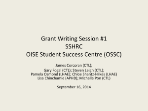 SSHRC Grant Writing Workshop