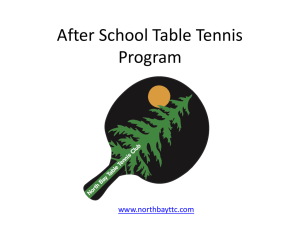After School Table Tennis Program Proposal