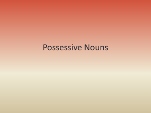 Possessive Nouns Notes