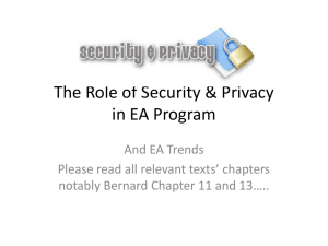 The Role of Security & Privacy in EA Program