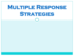 Multiple Response Strategies - Supervisors and Teachers Unite