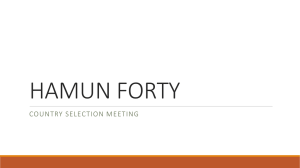 HAMUN FORTY Country Selection Meeting