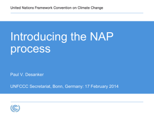 Presentation on the NAP process under UNFCCC - UNDP-ALM
