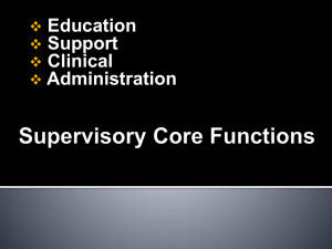 Core Functions of Supervision