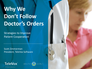 Why We Don`t Follow Doctor`s Orders