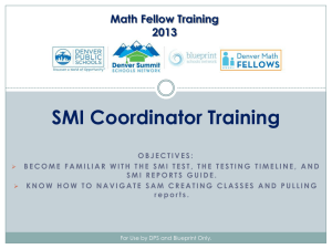SMI/SRI Training - denvermathfellows