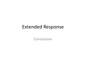 Extended Response - Conclusions