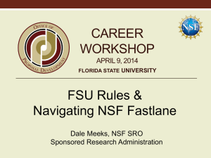 FSU Rules & Navigating NSF Fastlane - Office of Research