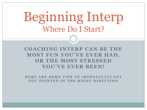 Beginning Interp Where Do I Start?