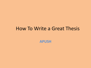 and Write a Great Thesis