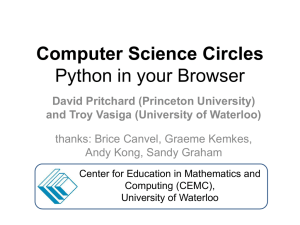 CS Circles: Learning Python in a Browser