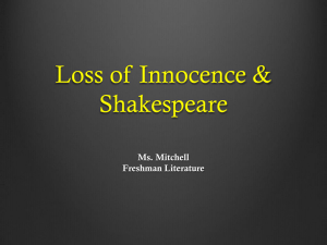 Loss of Innocence and Shakespeare - msmitchellenglish