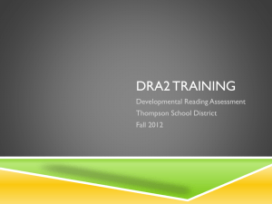 DRA2 Training - TSDCurriculum