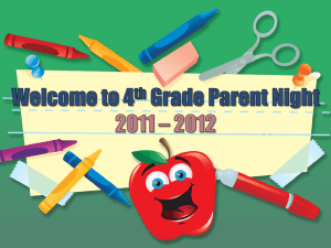 Welcome to 4th Grade Parent Night 2010