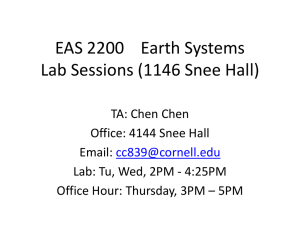 EAS 2200 Earth Systems Lab Sessions (1146 Snee Hall)